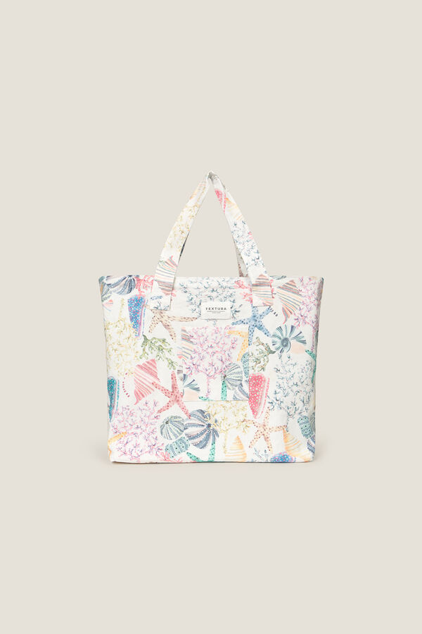 Textura Strandkorb in Bast -Optik Blau