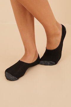Womensecret 3-pack black cotton no-show socks black