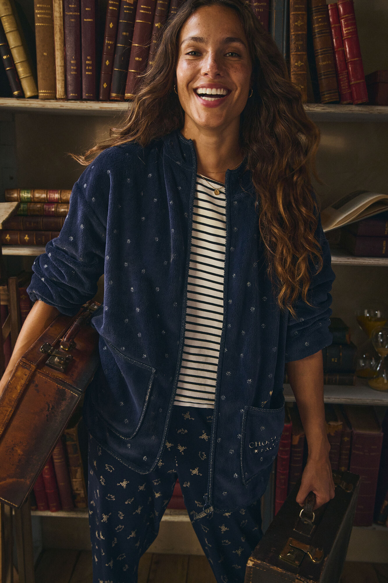 Women'secret Short blue lurex fleece Harry Potter robe