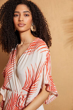 Womensecret Printed tunic dress with ruffle red