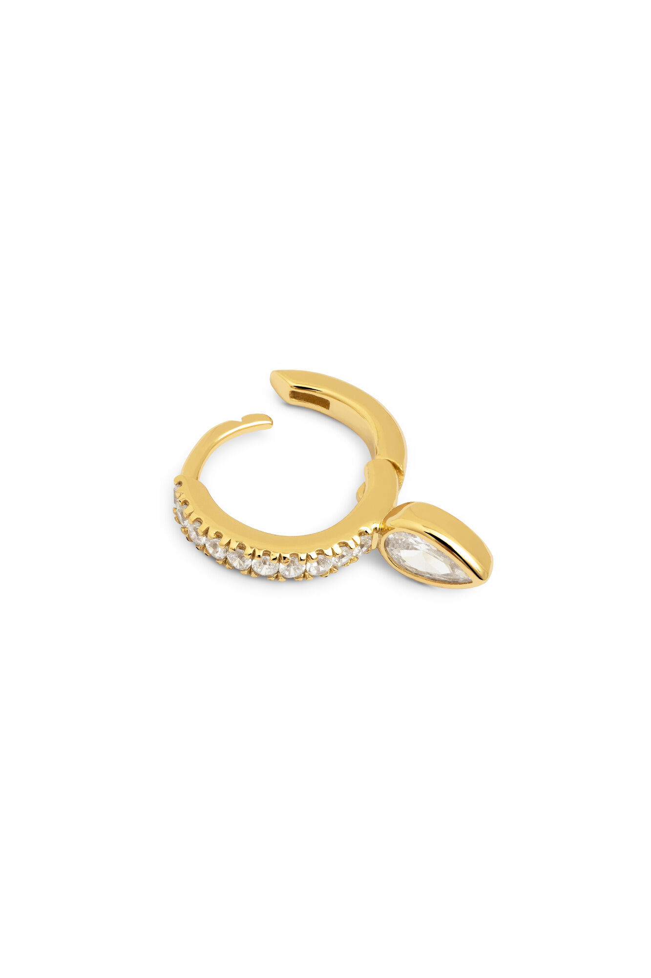 Singularu Goldfarbener Cleo-Ohrring mit Tropfenform