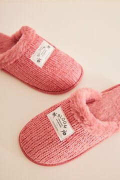 Womensecret Pink chenille slippers pink