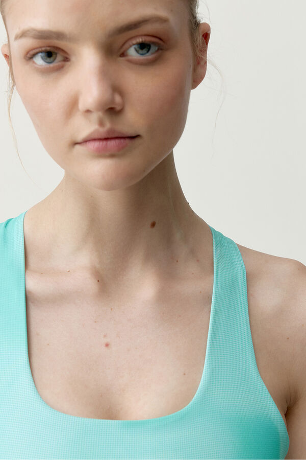 Born Living Yoga Blaues Sport-Top Elizabeth mit Print