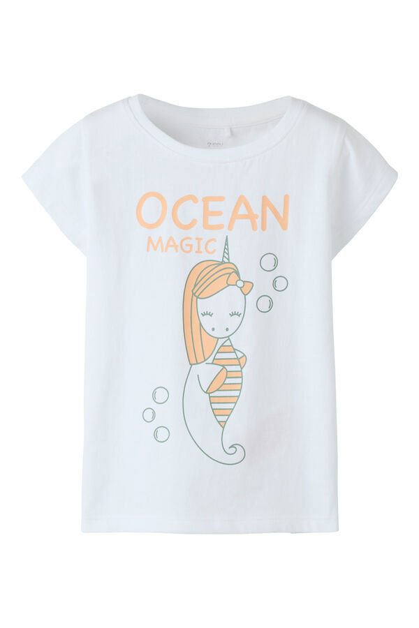 Name it Short sleeve print girl's T-shirt white