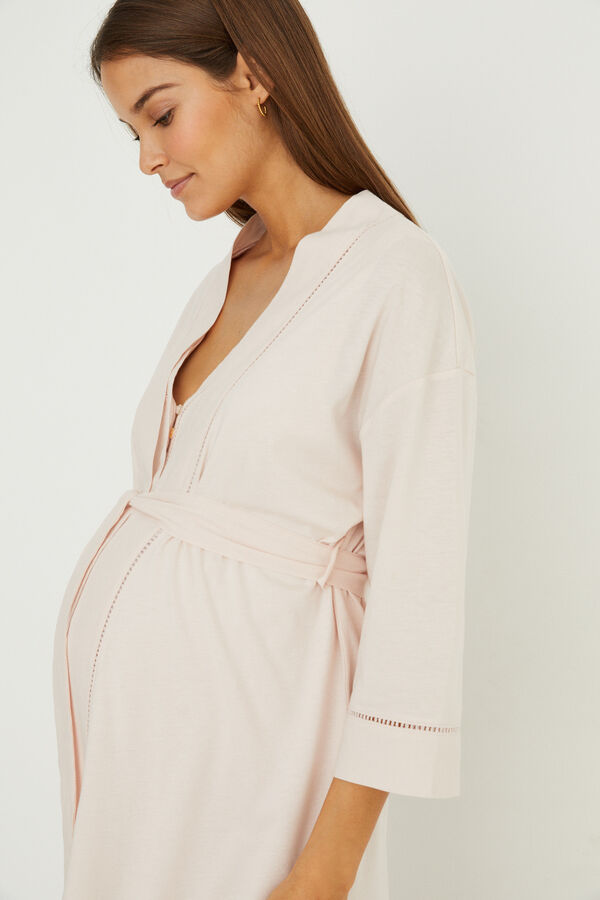 Womensecret Pink midi maternity robe pink