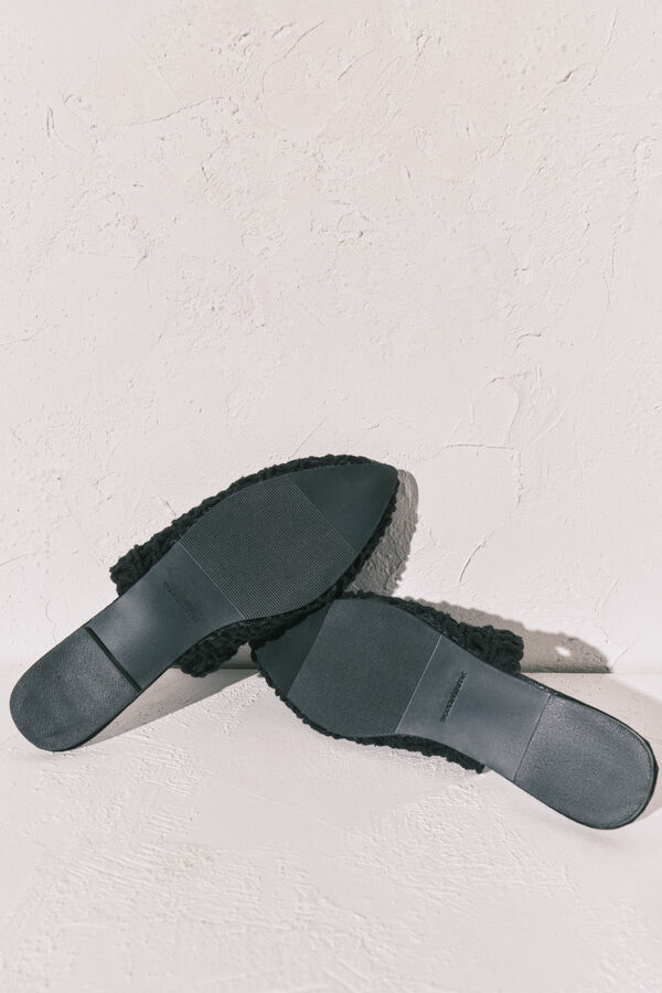 Women'secret Black crochet mule sandal black