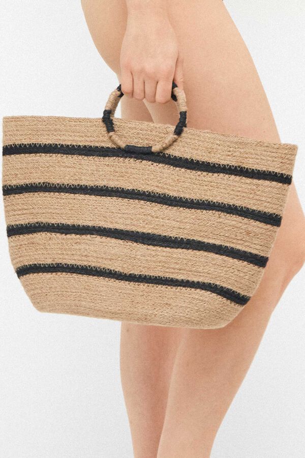 Gisela Bolso tipo capazo tejido natural beige