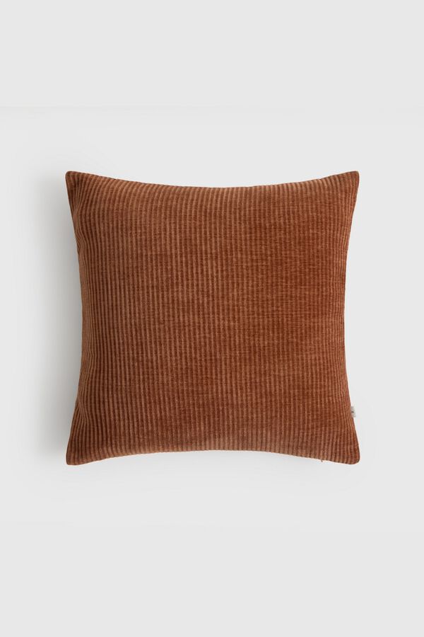 Textura Ribbed velvet cushion case printed