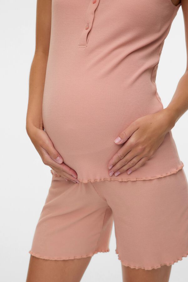 Mamalicious Short sleeve maternity and breastfeeding pyjamas pink