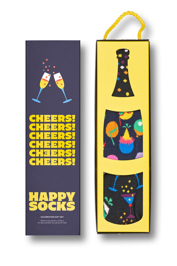 Happy Socks 3er-Pack Unisex-Geschenkset- Socken f&uuml;r Feierlichkeiten Schwarz