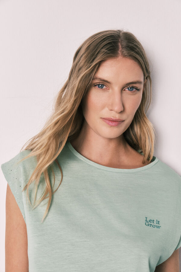 Women'secret Green printed cotton short pyjamas green