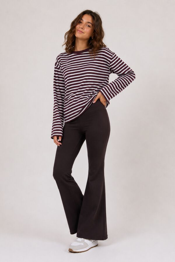 LMTD Flared trousers nude