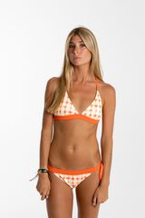 Cotton Sail Contrast triangle bikini top white