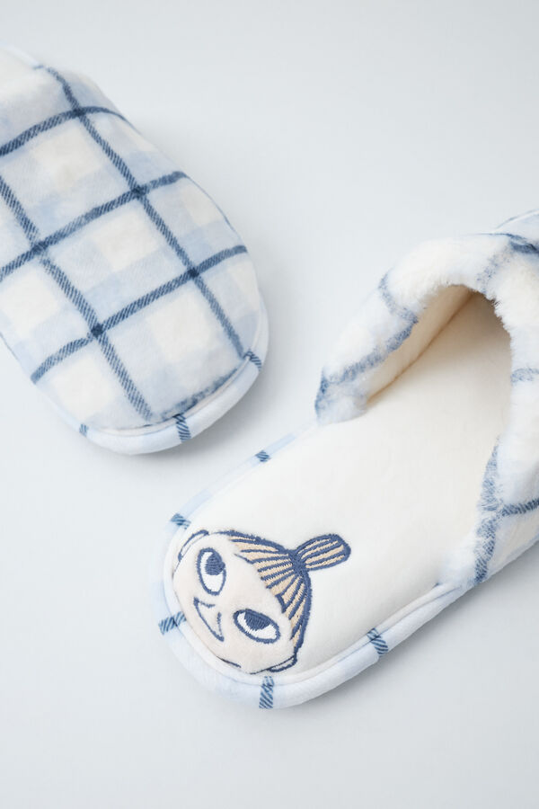Women'secret Moomin plaid slippers blue