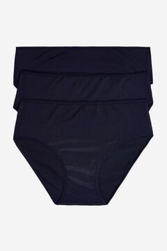Womensecret 3er-Pack Panties aus Mikrofaser Schwarz