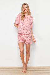 Trendyol Conjunto de pijama corto cerezas estampado
