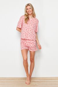 Trendyol Conjunto de pijama corto cerezas