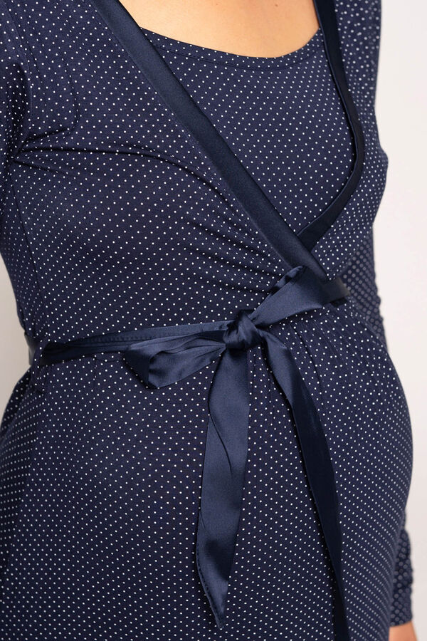 Womensecret Nursing nightgown with tie print blue
