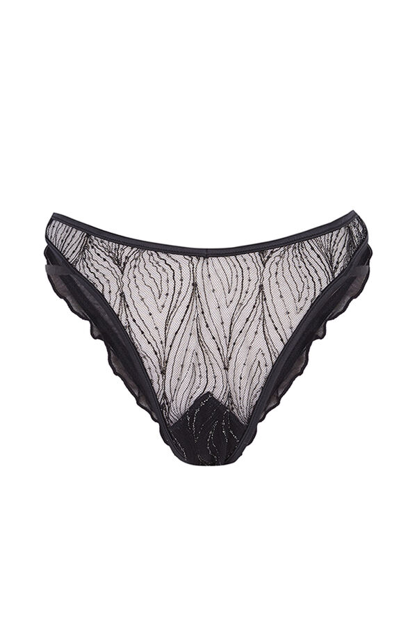 Womensecret Lurex and embroidery panty black