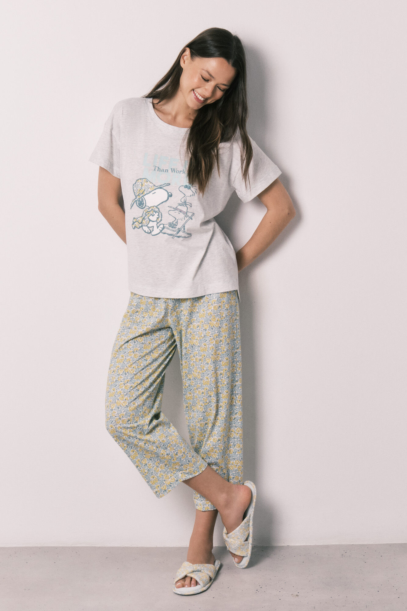 Women'secret Snoopy Baumwoll-Pyjama lang