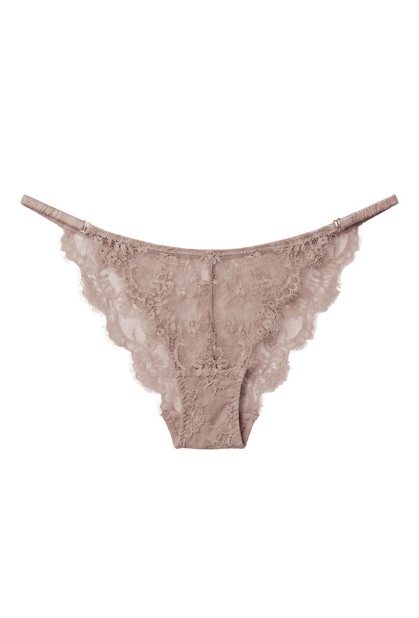 Women'secret Brown lace Brazilian panty nude