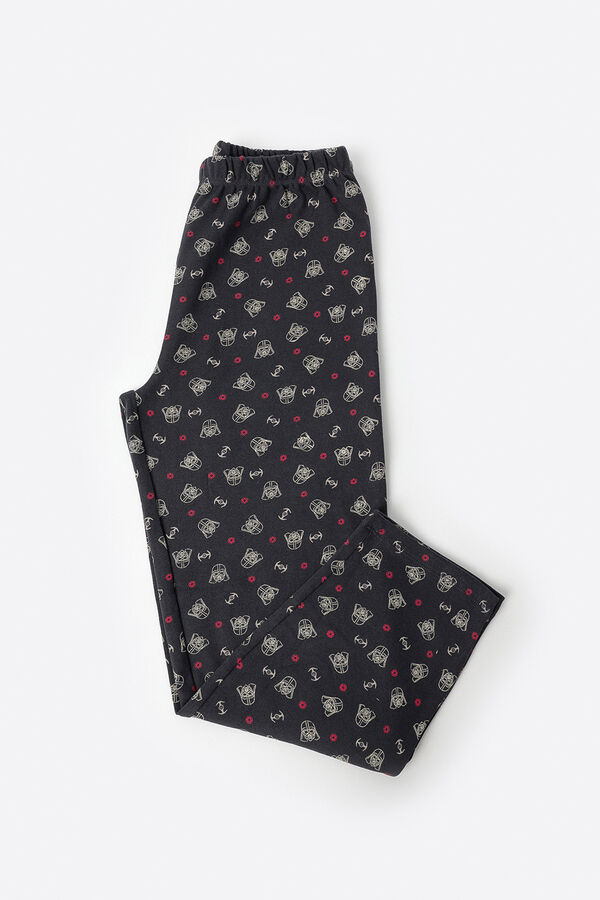 Admas Pijama infantil largo estampado Star Wars gris