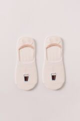 Women'secret Embroidered vermouth no-show socks nude