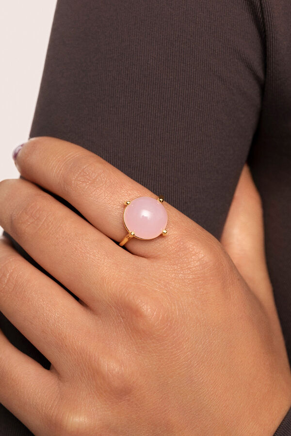 Singularu Celebrate Pink Gold Plated Ring estampado