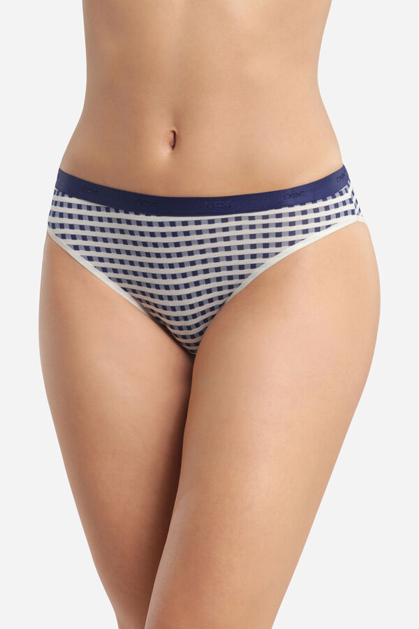 Womensecret Pack of 3 printed stretch cotton panties  bleu