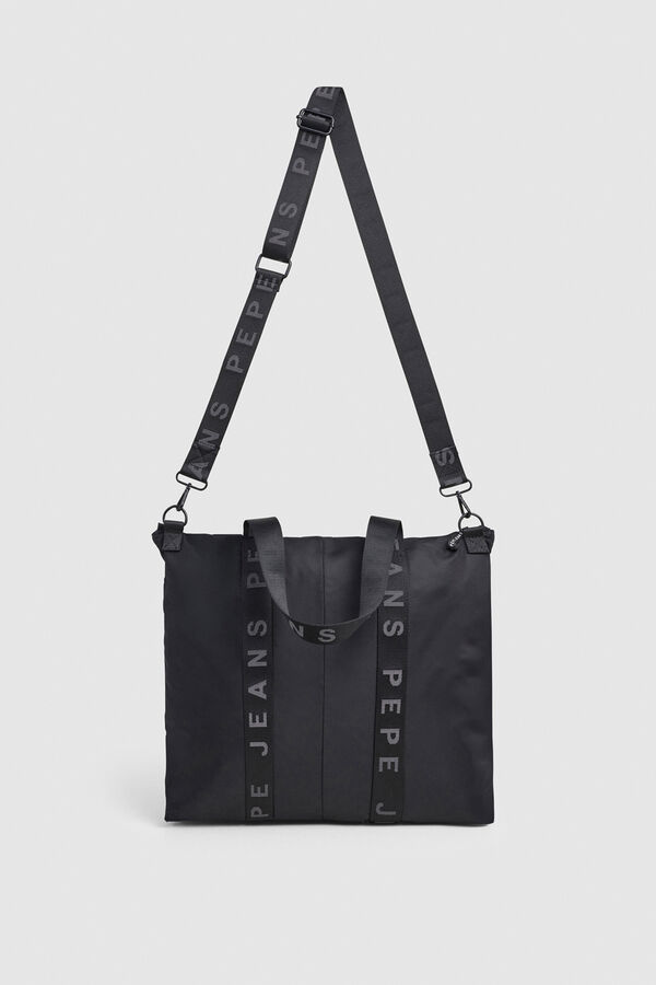 Pepe Jeans Tote bag detalles asas  negro