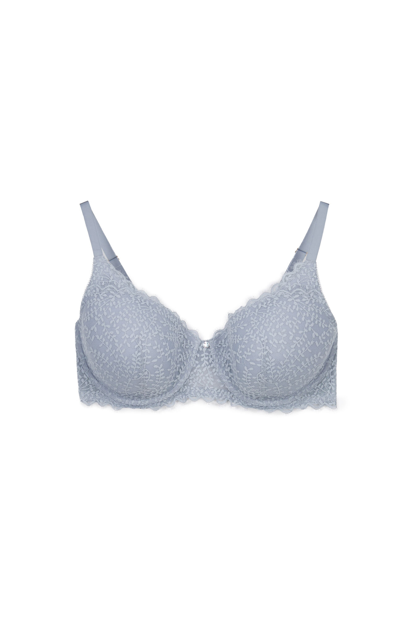 Women'secret Sujetador balconette relleno encaje azul BEAUTIFUL