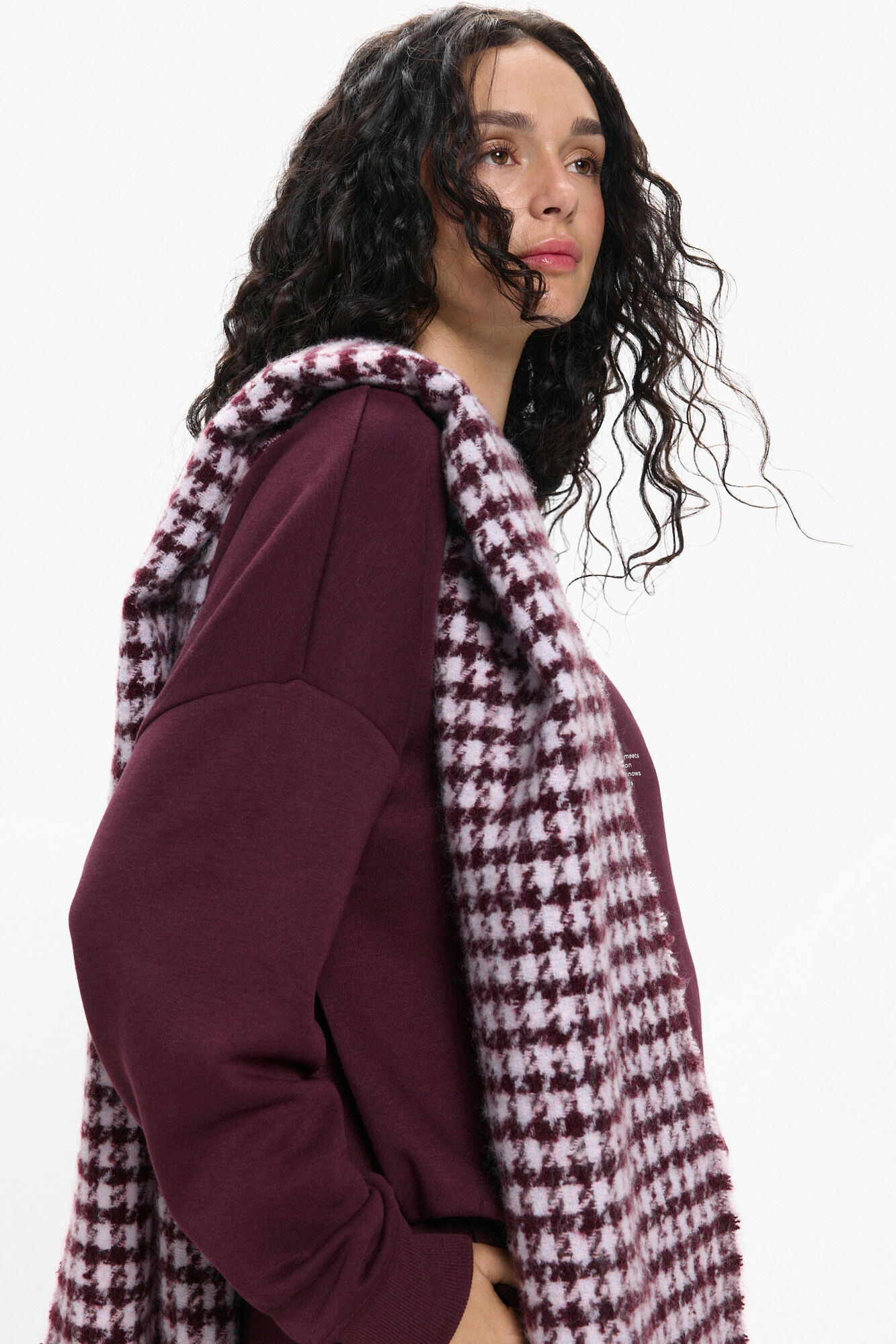 Pieces Bufanda larga de pico de gallo y flecos