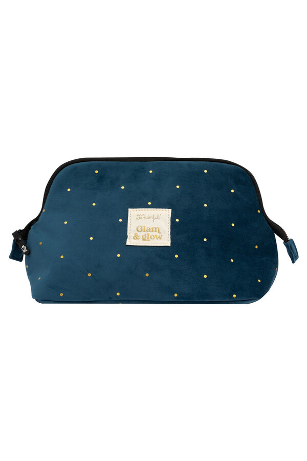 Mr. Wonderful Neceser velvet azul - Glam & glow estampado