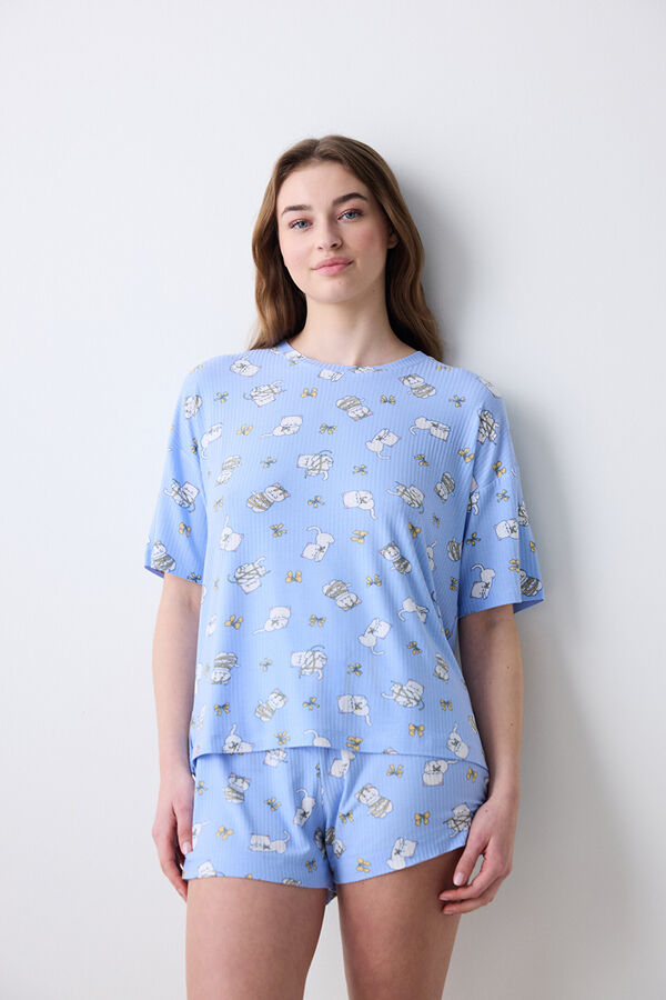 Penti Blue printed short pyjamas pants Plava