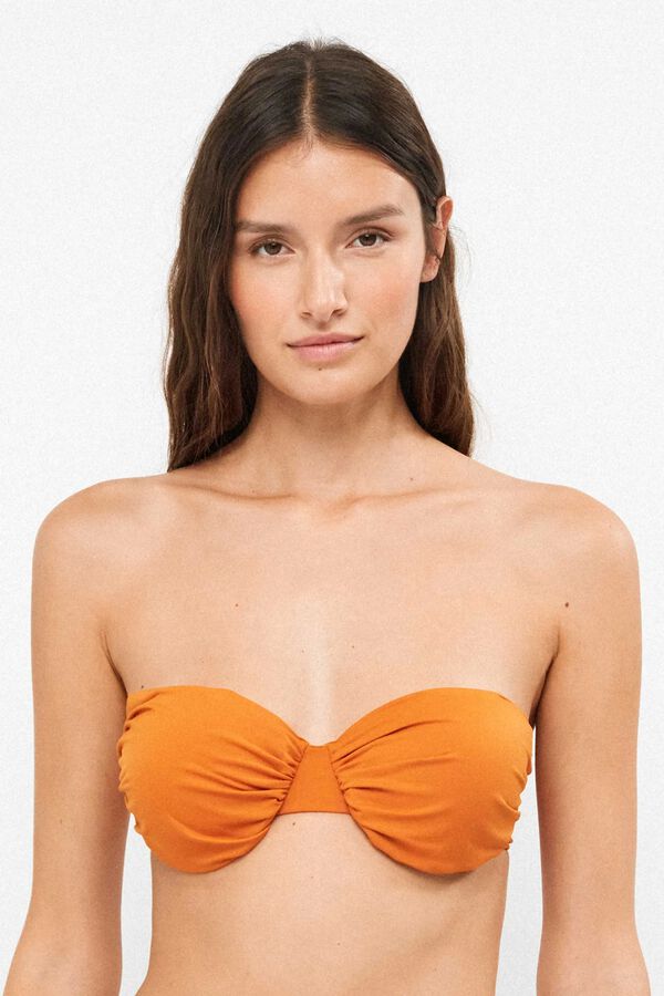 Gisela Bandeau-Bikinitop mit herausnehmbaren Cups Rot
