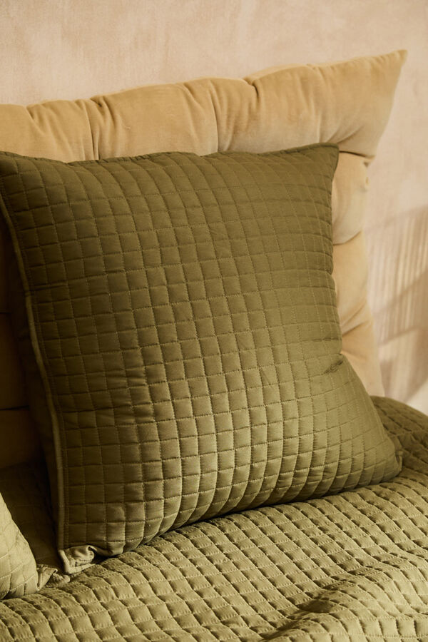 Calma House Funda de cojín cuadrada acolchada verde Narbonne verde