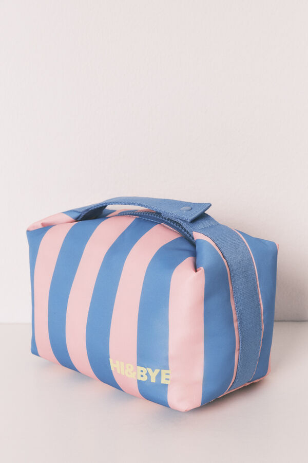 HI&BYE Blue medium striped vanity case blue
