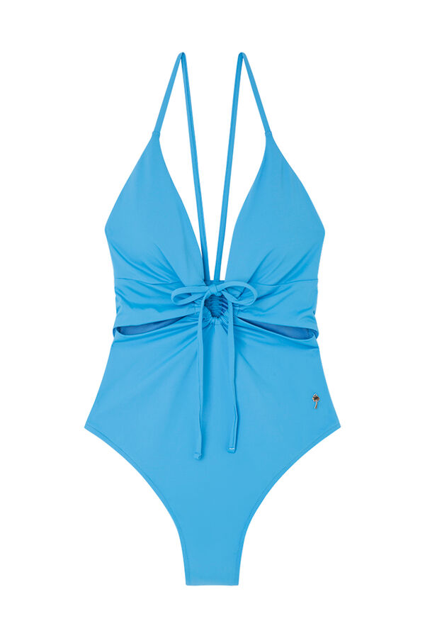 Womensecret Blue cut out triangle swimsuit blue