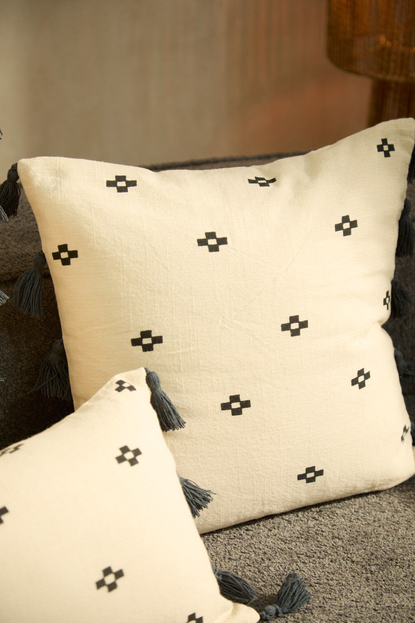 Calma House Funda de coj&iacute;n cuadrada de algod&oacute;n Kobe