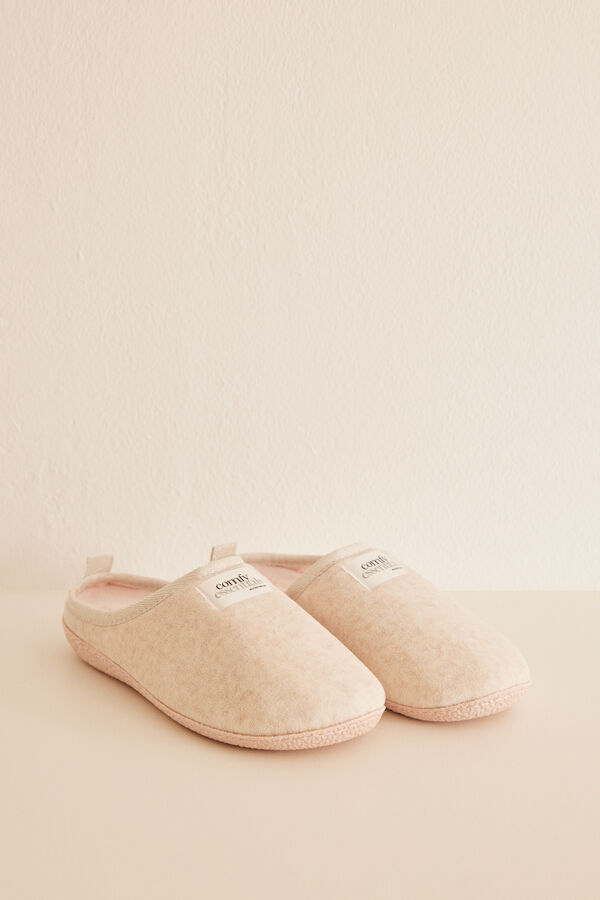 Womensecret Beige slippers with removable insoles nude
