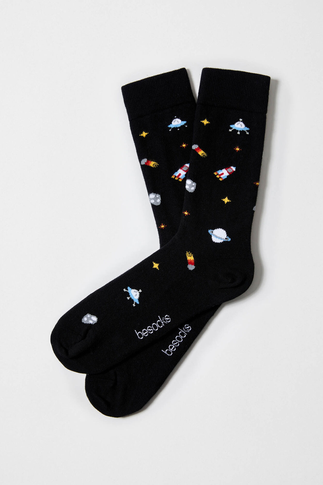 Besocks Meias Besocks pretas de algod&atilde;o org&acirc;nico com meias alto