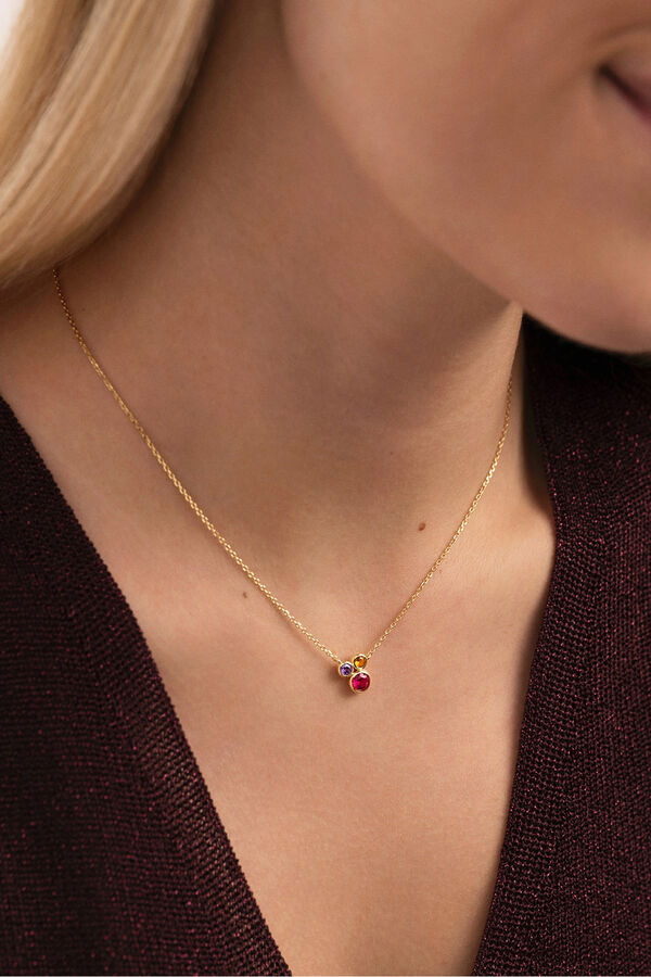 Singularu Necklace Rainbow Bubbles Gold Plated printed