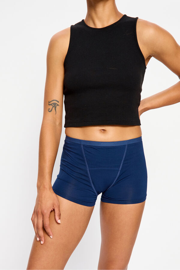 Modibodi Braga short menstrual cl&aacute;sica bamb&uacute; Le Mer Blue Moderada azul