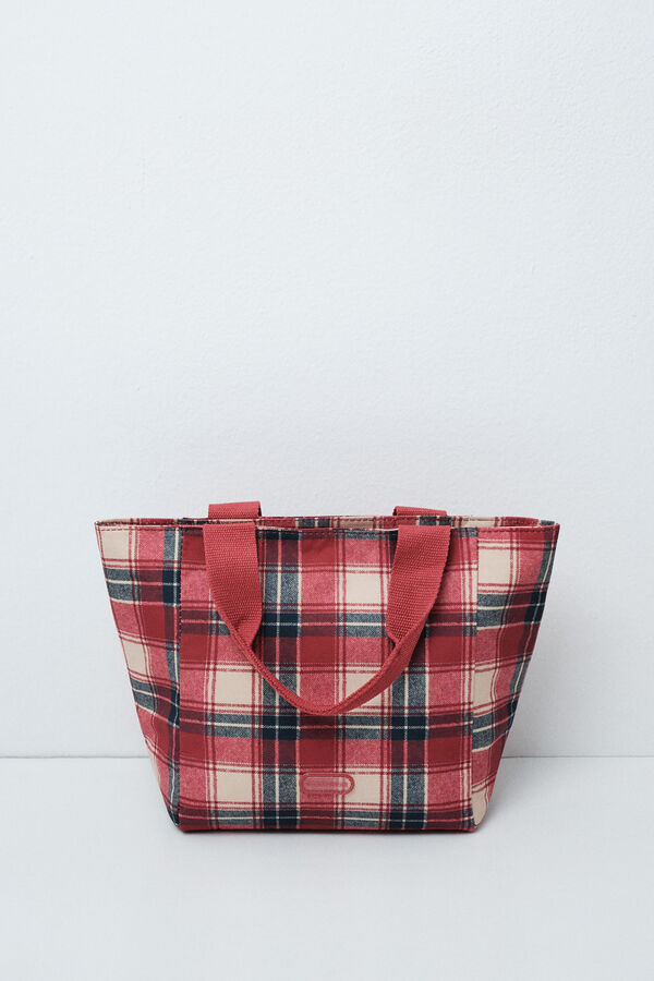 Women'secret Red plaid lunch bag printed