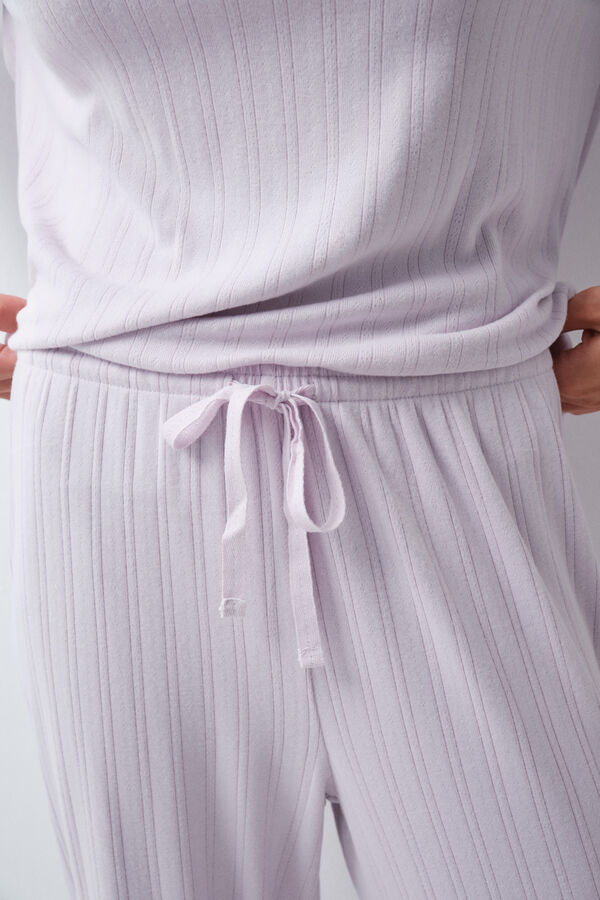 Women'secret Mauve striped long pyjamas pink