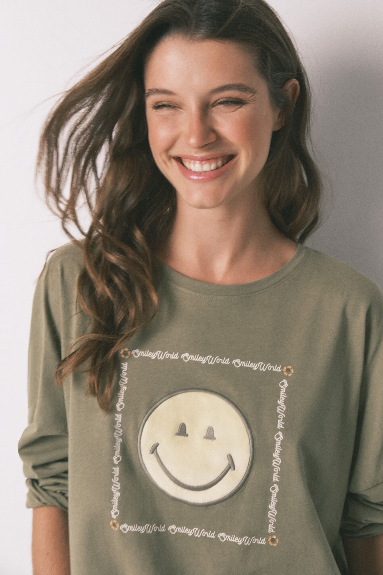 Women'secret 100% cotton Smiley khaki long pyjamas 
