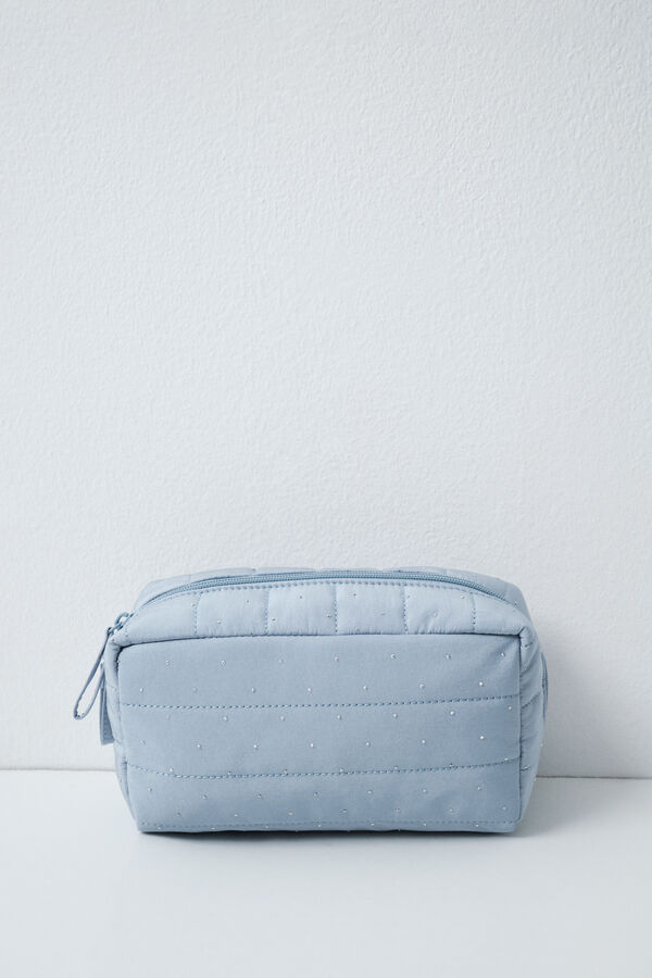 Women'secret Trousse de toilette portefeuille matelass&eacute;e moyenne bleue bleu