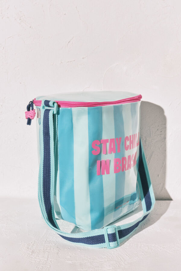 Women'secret Green striped cooler bag green