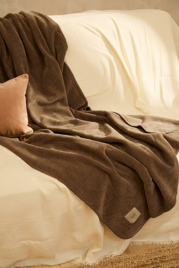 Calma House Xadrez quente com costura Adel marrom cru