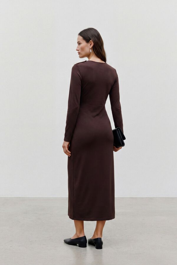 Mamalicious Maternity dress with button details nude